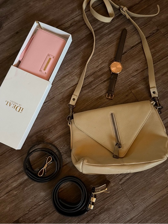 Status Anxiety Handbags - Status anxiety Soft Tan Crossbody Bag and accessories bundle - Genuine Leather